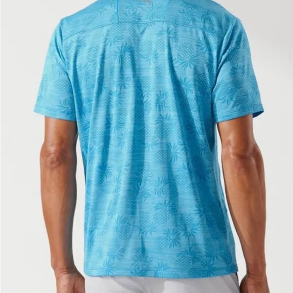 Tommy Bahama Island Zone Palm Coast Pineapple Short Sleeve Polo Size L ~ Green - Picture 5 of 7